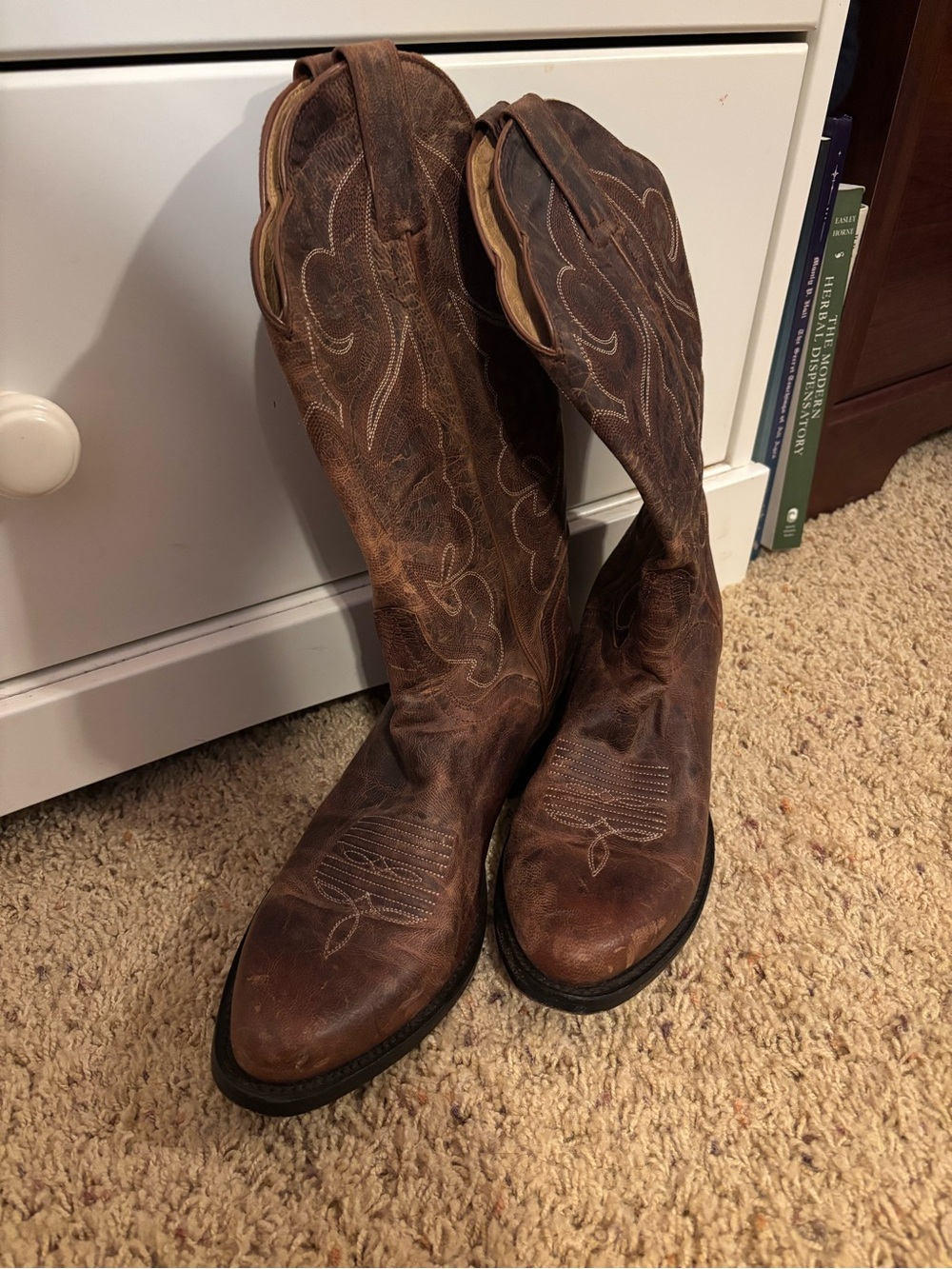 J.B. Dillon Tan Leather Western Boots